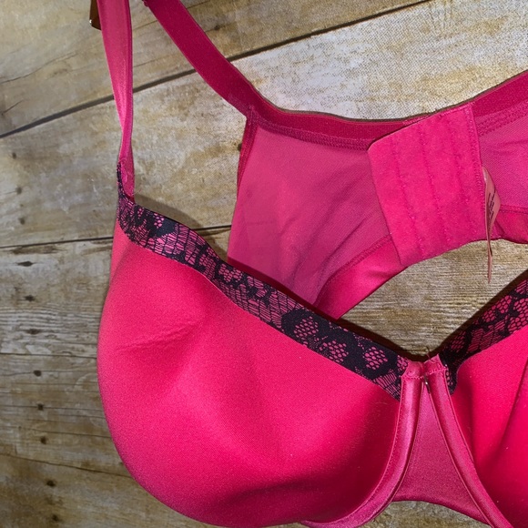 Cacique 40 DDD pink and black bra - Picture 2 of 7